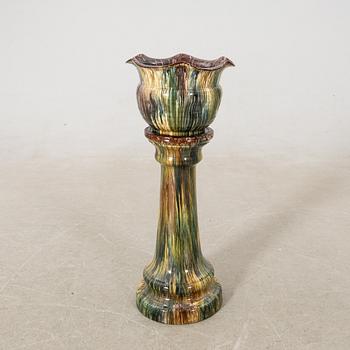 Pedestal with outer casing Bretby Art Pottery England circa 1900 majolica.