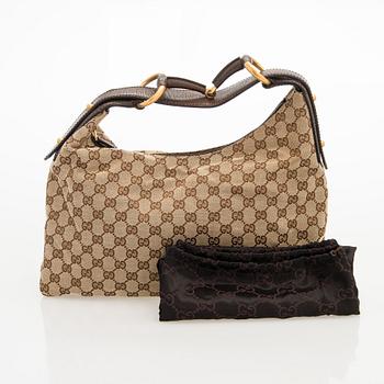 Gucci, a 'Horsebit Guccissima Canvas Hobo Bag'.