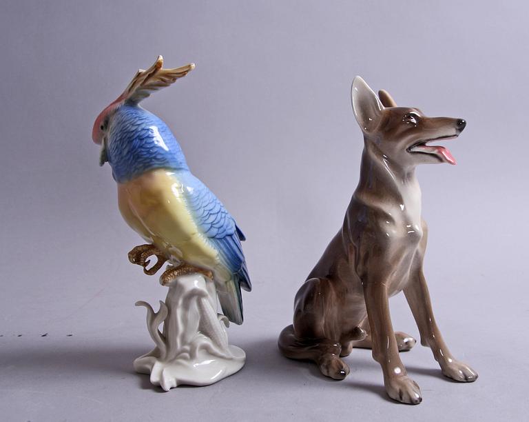 FIGURINER, 2 st, porslin, bl a Goldscheider.