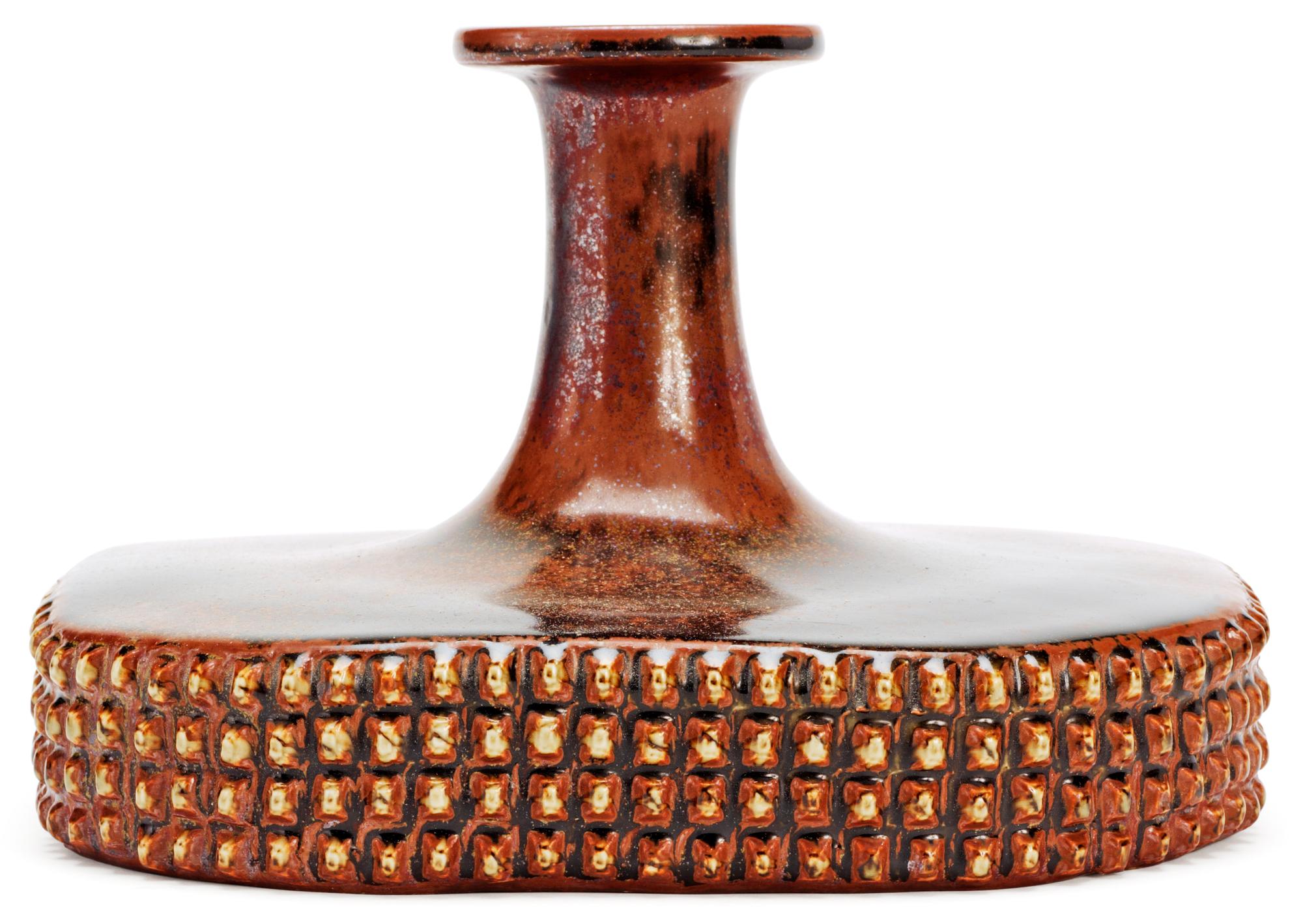 A Stig Lindberg stoneware vase, Gustavsberg studio 1970.