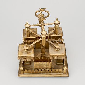BRIDGESTÄLL med BORSTAR, mässing, 1900-tal.