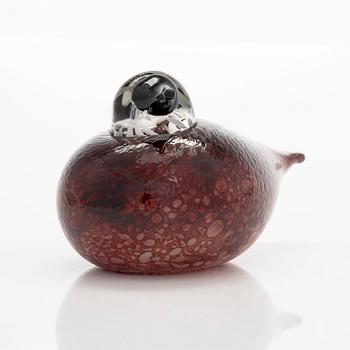 Oiva Toikka, A glass bird, 'Rosy Finch' signed O. Toikka Nuutajärvi.