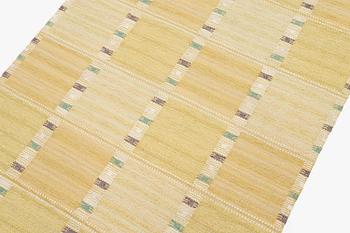 Barbro Nilsson, a 'Falurutan, gul' carpet, flat weave, c. 172 x 118 cm signed AB MMF BN.