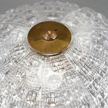 TAKLAMPA, Carl Fagerlund, Orrefors, 1900-talets andra hälft. Höjd ca 15 cm.