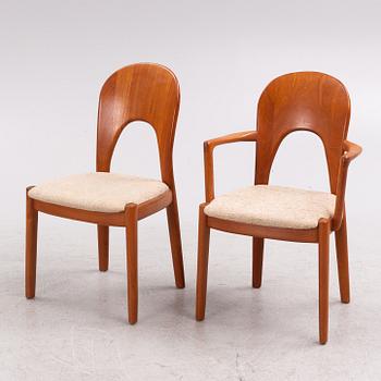 Niels Koefoed, a set of six chairs, Denmark, second half of the 20th Century.