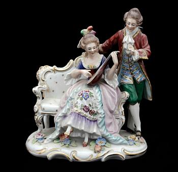 FIGURINGRUPP, porslin, Sevres, Frankrike, omkring år 1900.