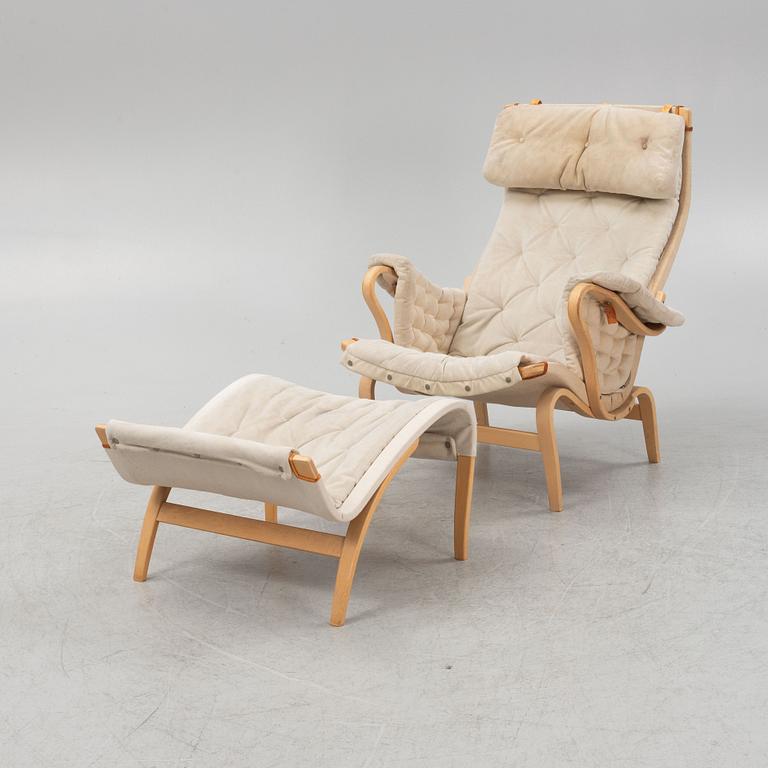 Bruno Mathsson, armchair with footstool, "Pernilla", Dux.