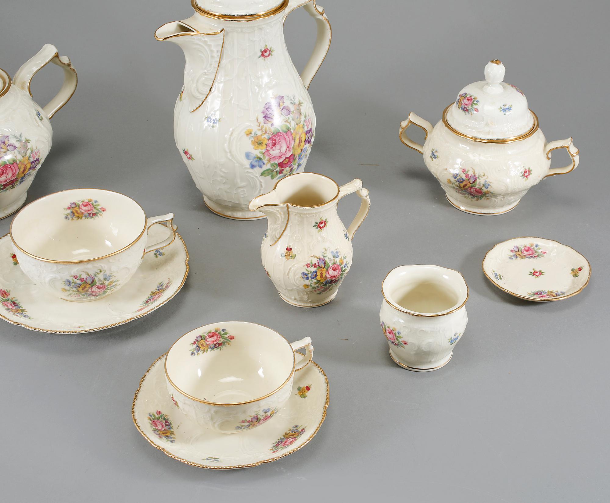 TE- SAMT KAFFESERVIS, 61 delar, porslin, Sanssouci, Rosenthal, Tyskland, 1900-talets andra hälf.