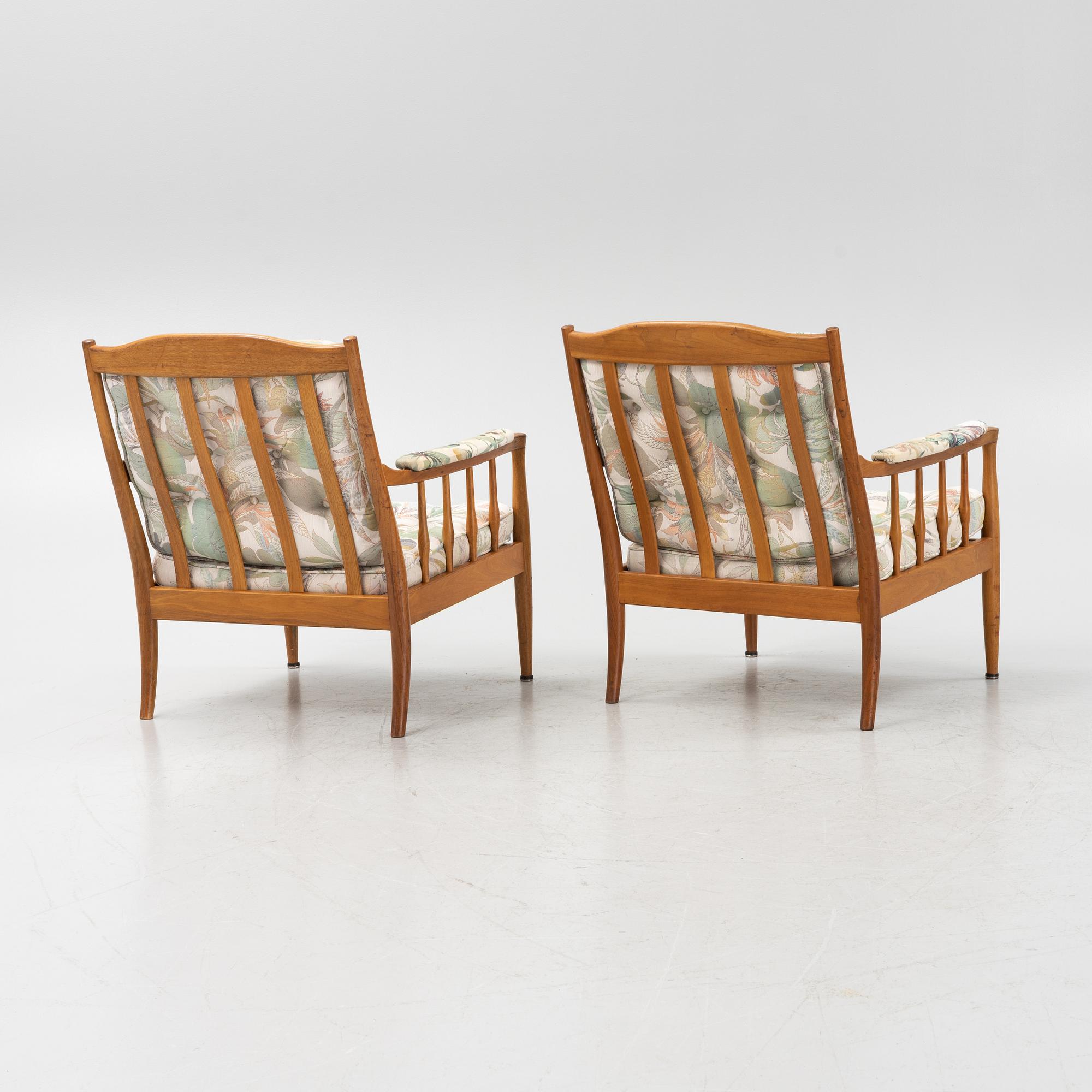 A pair of armchairs, Fagas, Denmark, 1960's.