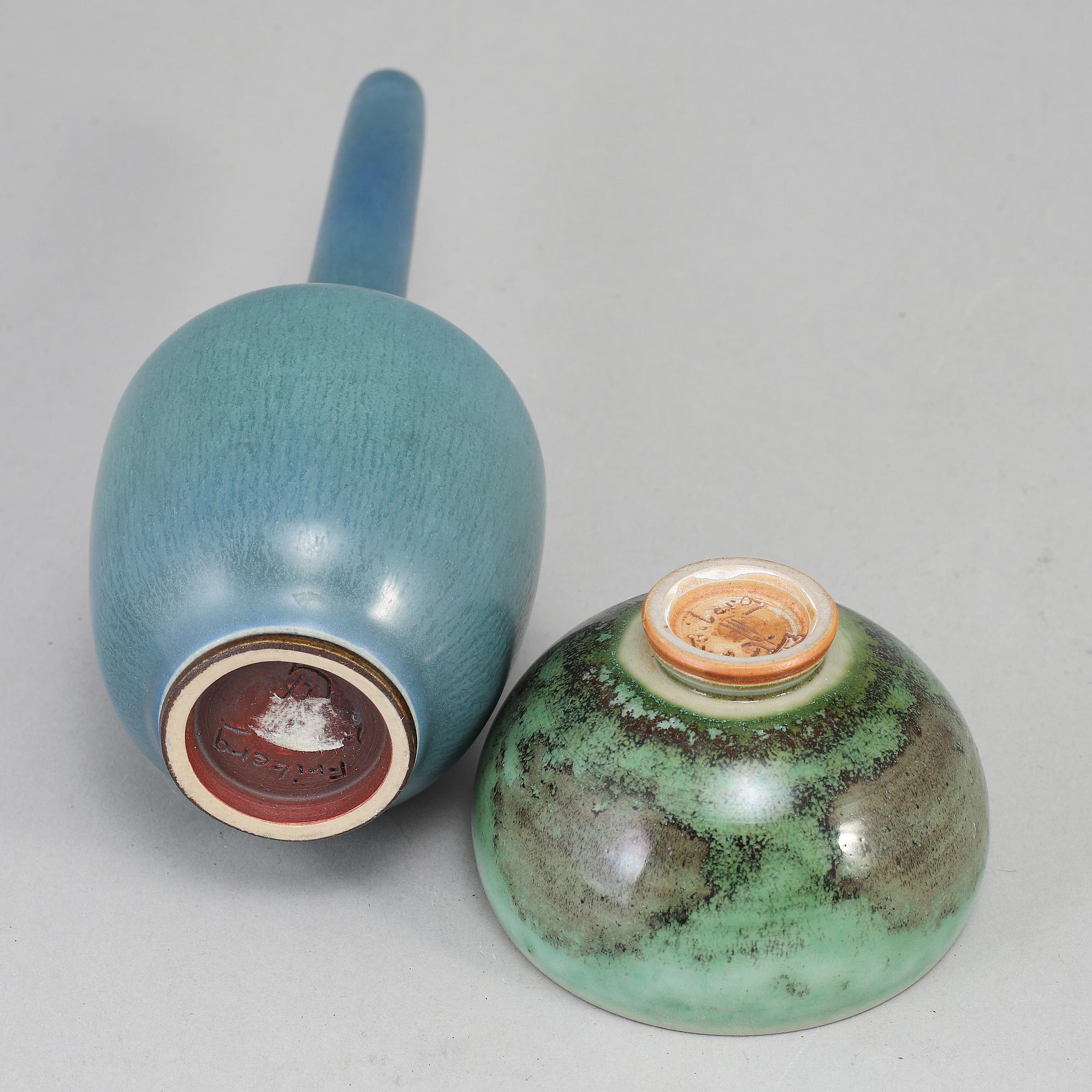 BERNDT FRIBERG, vas samt skål, Gustavsbergs studio.