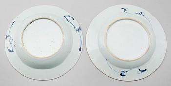 TALLRIKAR, 6 st, porslin, Kina, Qianlong 1736-1795.