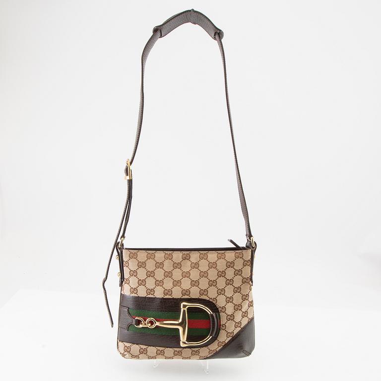 Gucci, shoulder bag Horsebit Canvas Sherry Line.