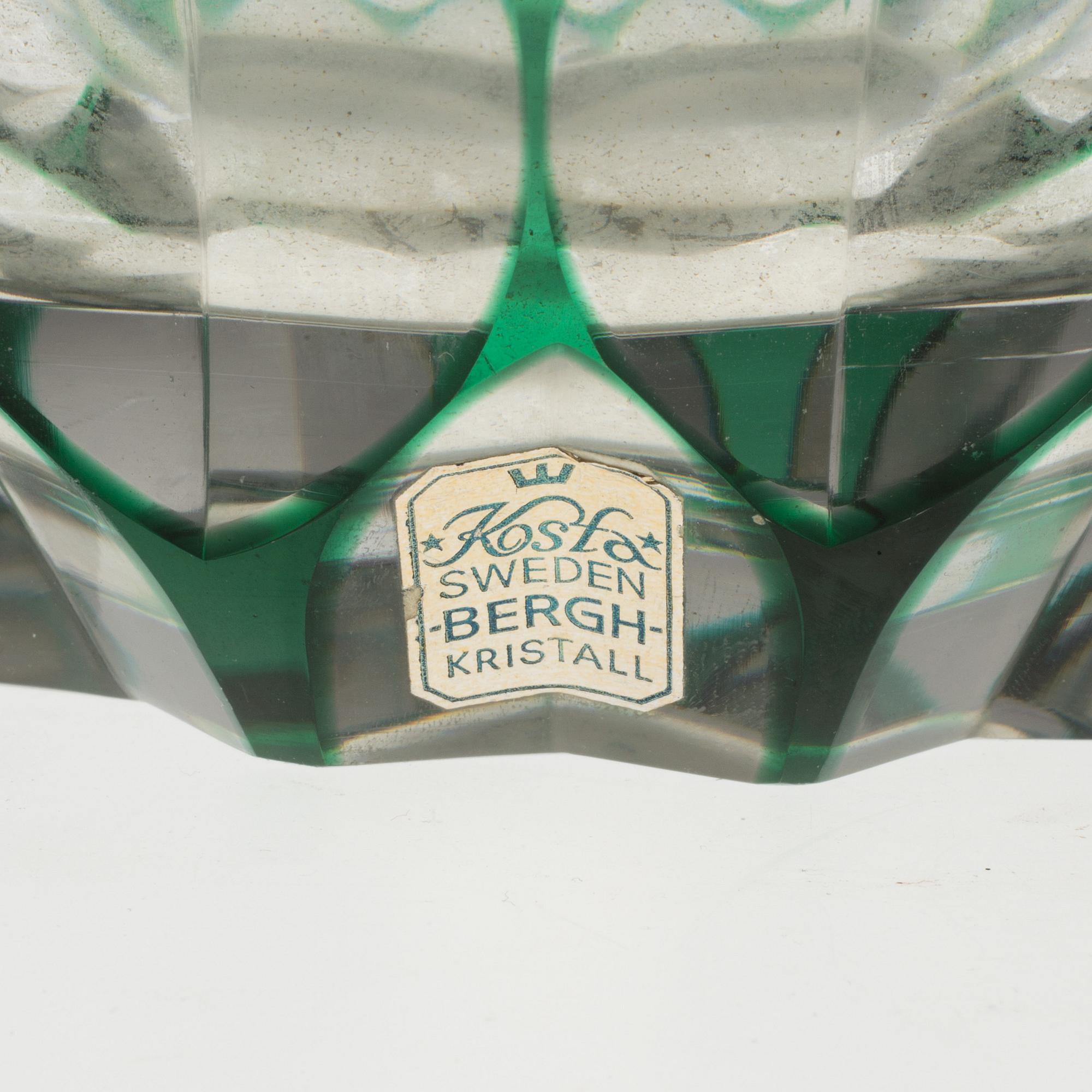 A glass vase designed by Elis Bergh for Kosta, 1940´s.