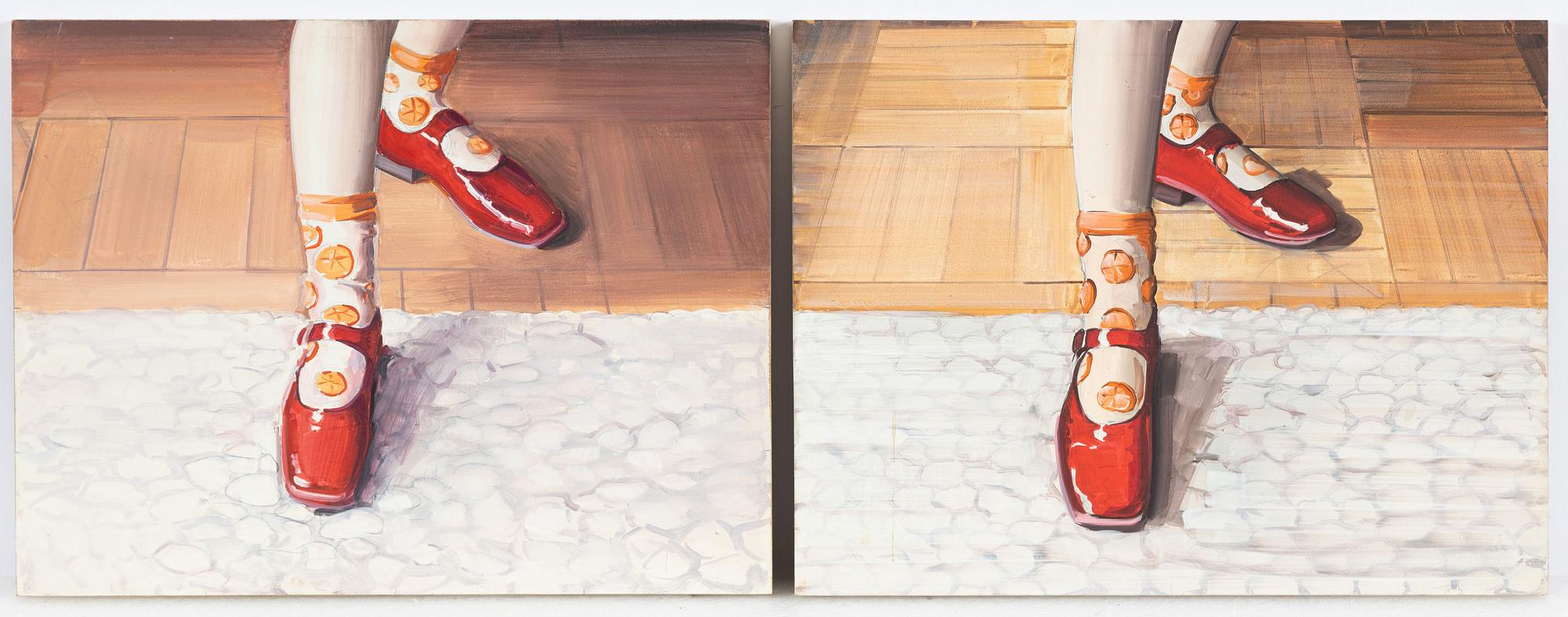 Tomas Kocheisen & Ulrike Hullman, diptych, oil on panel, signed and dated 2000 verso.
