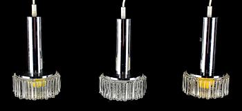 TAKLAMPOR, 3 st, "SL 5026/"Domino", Lilux Belysning AB, 1960/1970-tal. Höjd 32 cm.