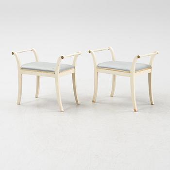 A pair of Empire style stools, 20th Century.