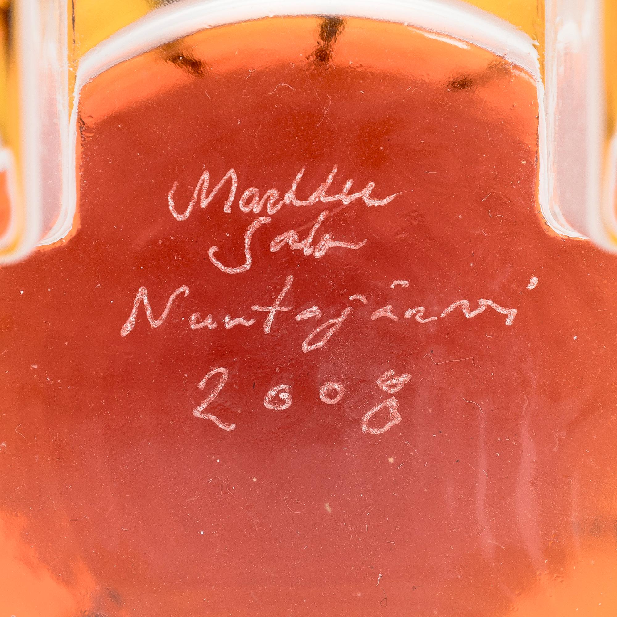 Markku Salo, glasskulptur, "Drottningens juveler", signerad Markku Salo, Nuutajärvi.2008.