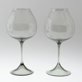 NILS LANDBERG glas, 3 st, Orrefors, 1900-talets andra hälft.