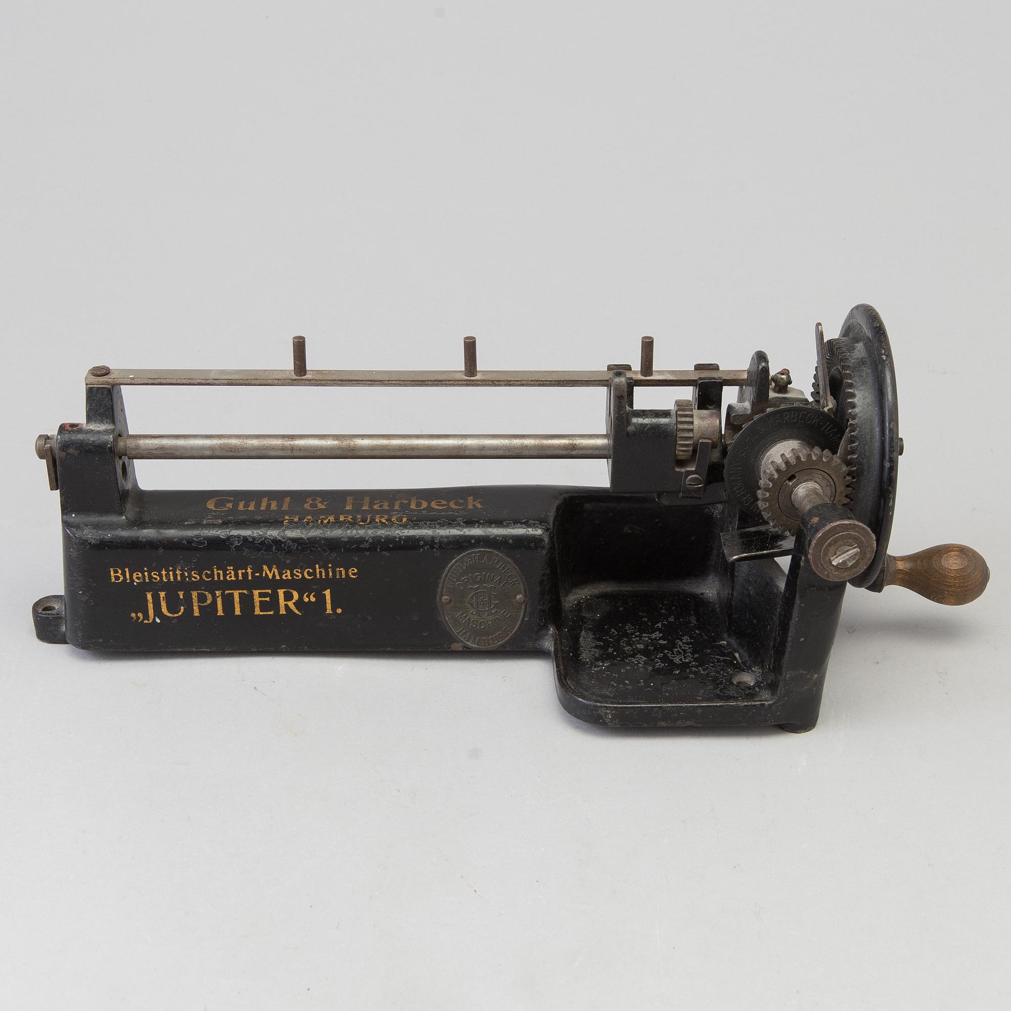 a pencil sharpener "Jupiter" 1, Guhl & Harbeck, Hamburg, around 1900.