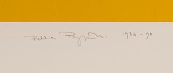 Pekka Ryynänen, serigrafia, signeerattu ja päivätty 1986-90, merkitty E. A. 10/13.