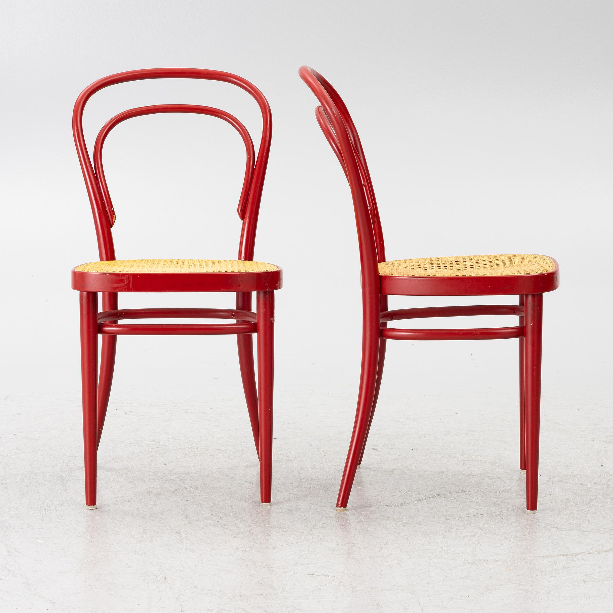 Chairs, 4, Thonet, modern production.