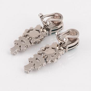 Prada, a pair of clip-on rhinestone and strass earrings.