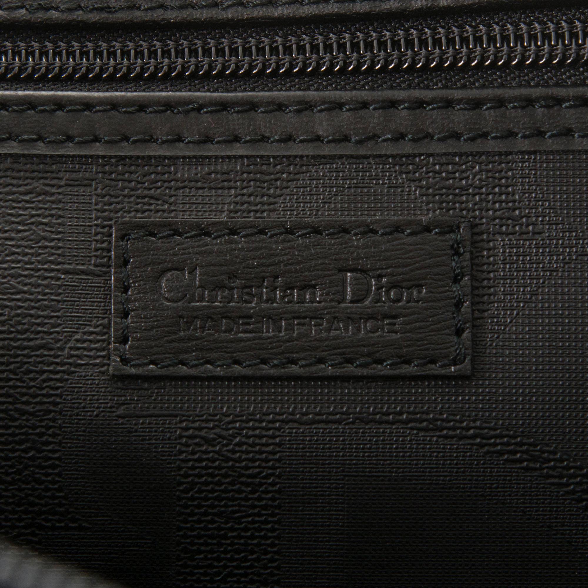 CHRISTIAN DIOR Black Monogram Coated Canvas Duffel Bag.