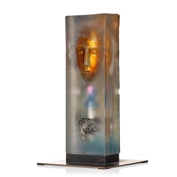 130. Bertil Vallien, skulptur, Kosta Boda, unik.