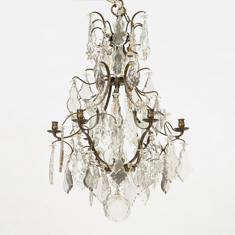 A Rococo style chandelier, first half of the 20th century.