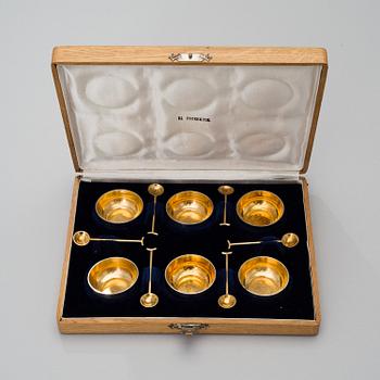 SUOLAKOT JA LUSIKAT, 6 kpl, hopeaa, Hjalmar Fagerroos, Helsinki 1905. Kokonaispaino 144 g.