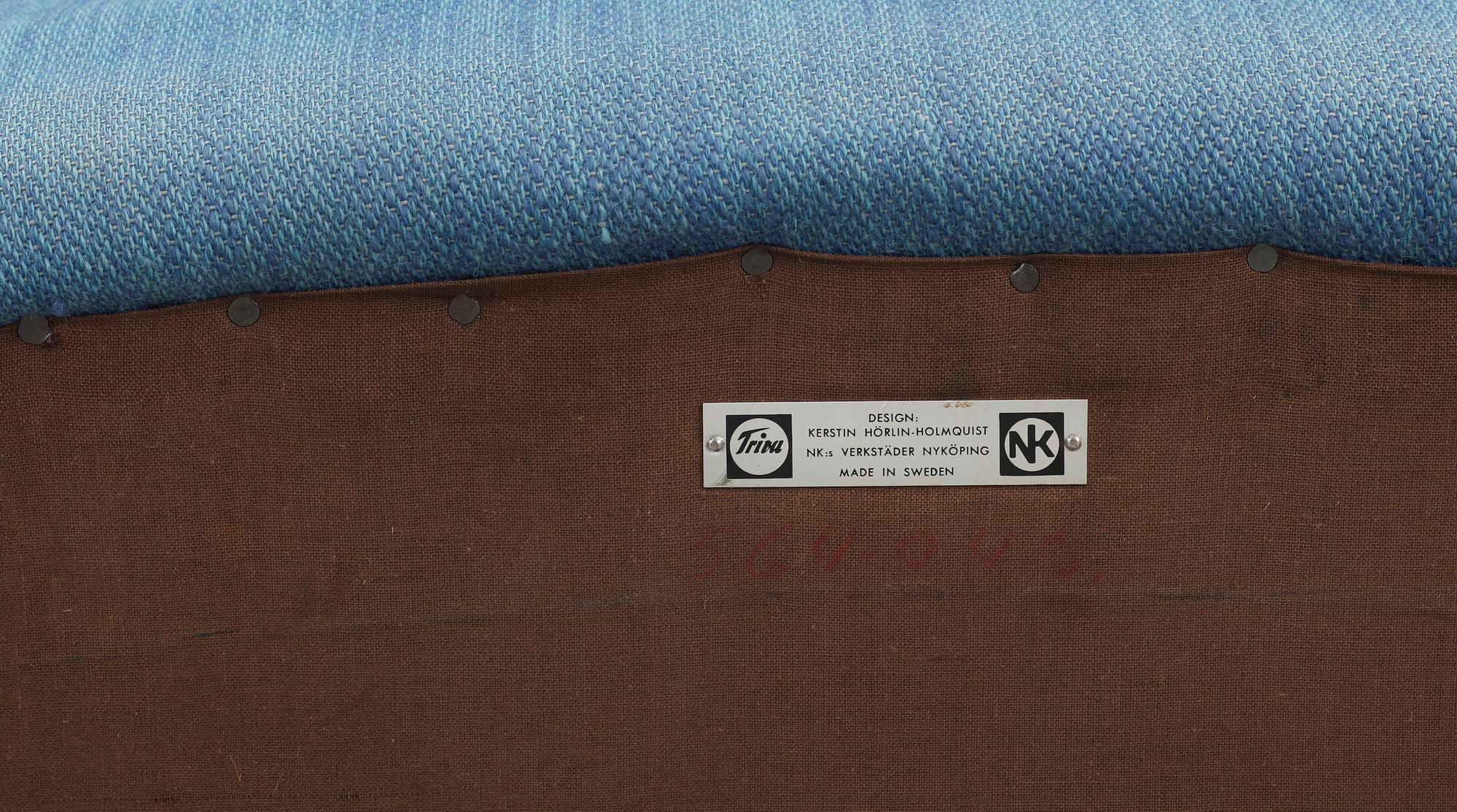 FÅTÖLJ, "Stora Eva", ur serien Paradiset, Kerstin Hörlin Holmqvist, NKs Triva-serie, 1950-60-tal.