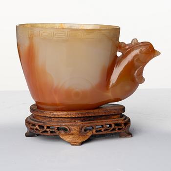 Bägare, agat, Kina, 1900-tal.