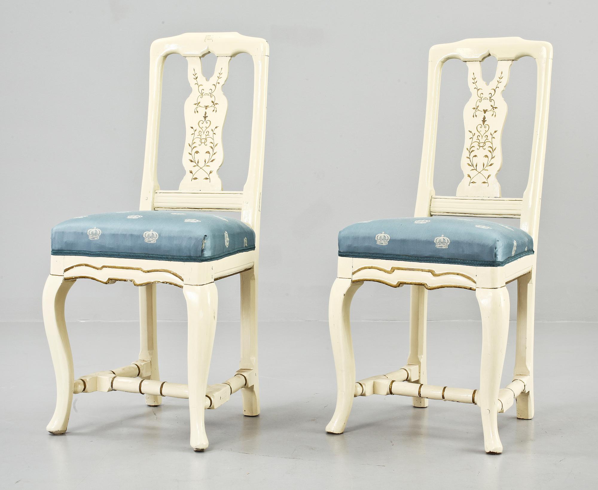 STOLAR, ett par, provinsarbete, senbarock, 1700-tal.