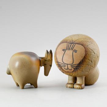 FIGURER, 2 st, stengods, Lisa Larson, Gustavsberg.