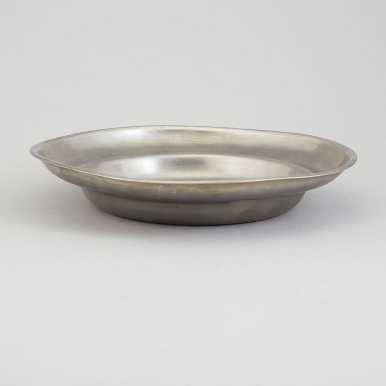 Five pewter dishes, second half of the 19th century and 20th century.