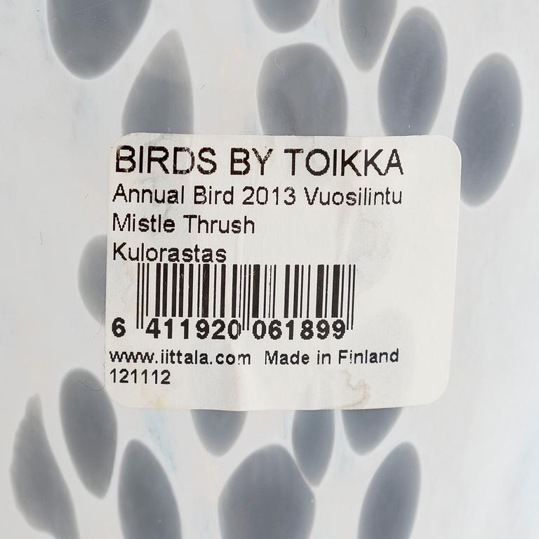 Oiva Toikka, A glass bird, signed O. Toikka Nuutajärvi 2013.
