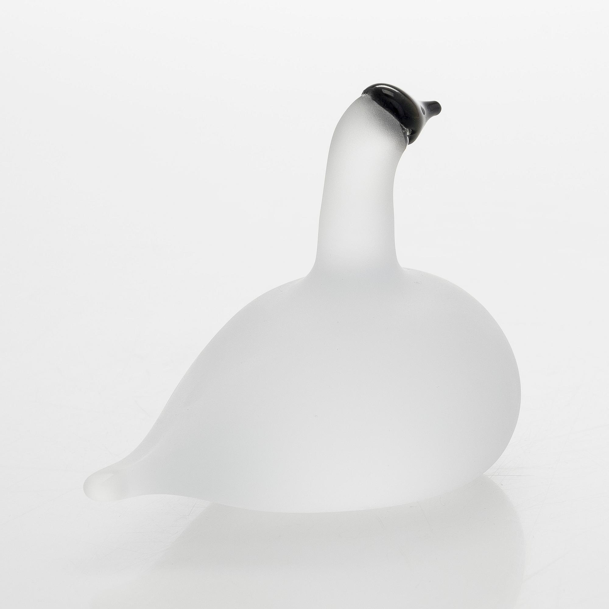 Oiva Toikka, glasfågel, "Snow Goose", signerad O.Toikka, Nuutajärvi.