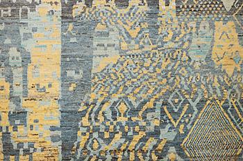 A Moroccan carpet with modern design, c. 298 x 203 cm.