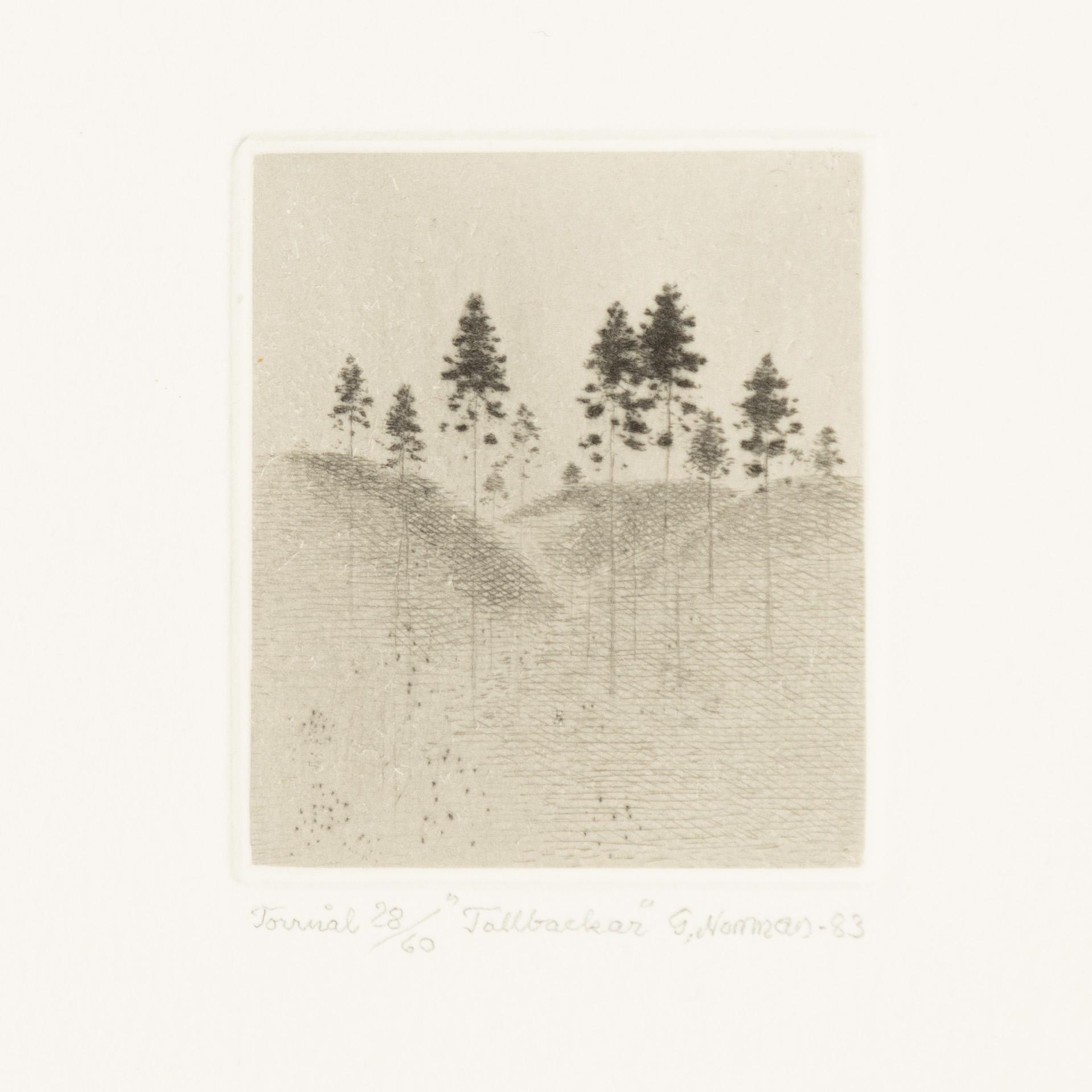 Gunnar Norrman, Drypoint etchings, 9, signed and numbered.