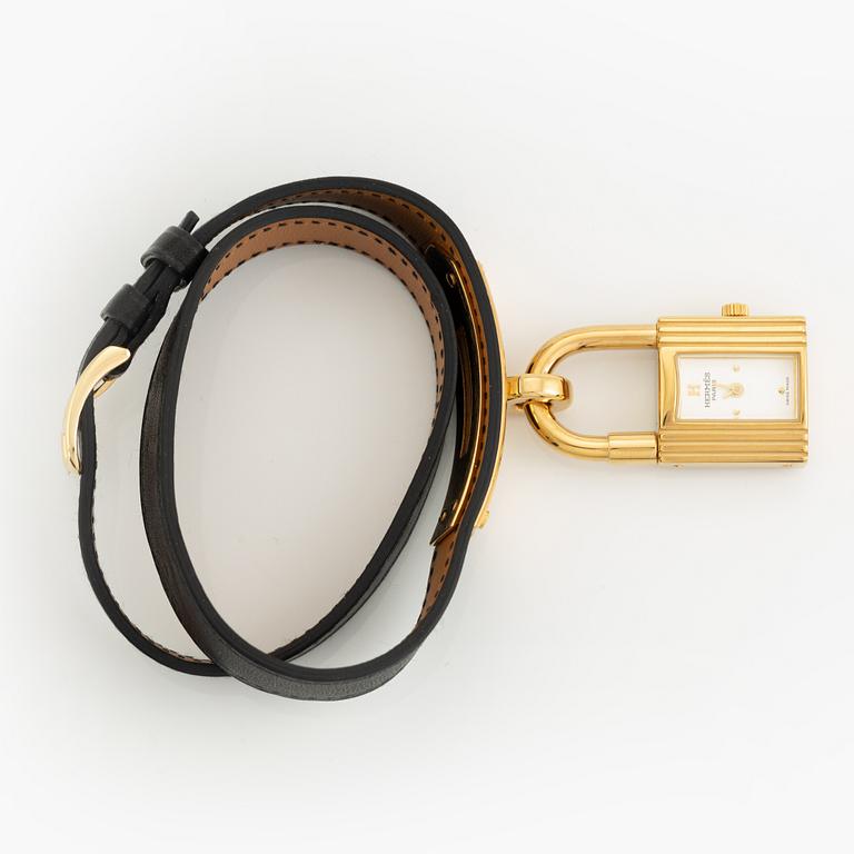 Hermès, armbandsur, "Kelly Lock" + extra armband, 2004.