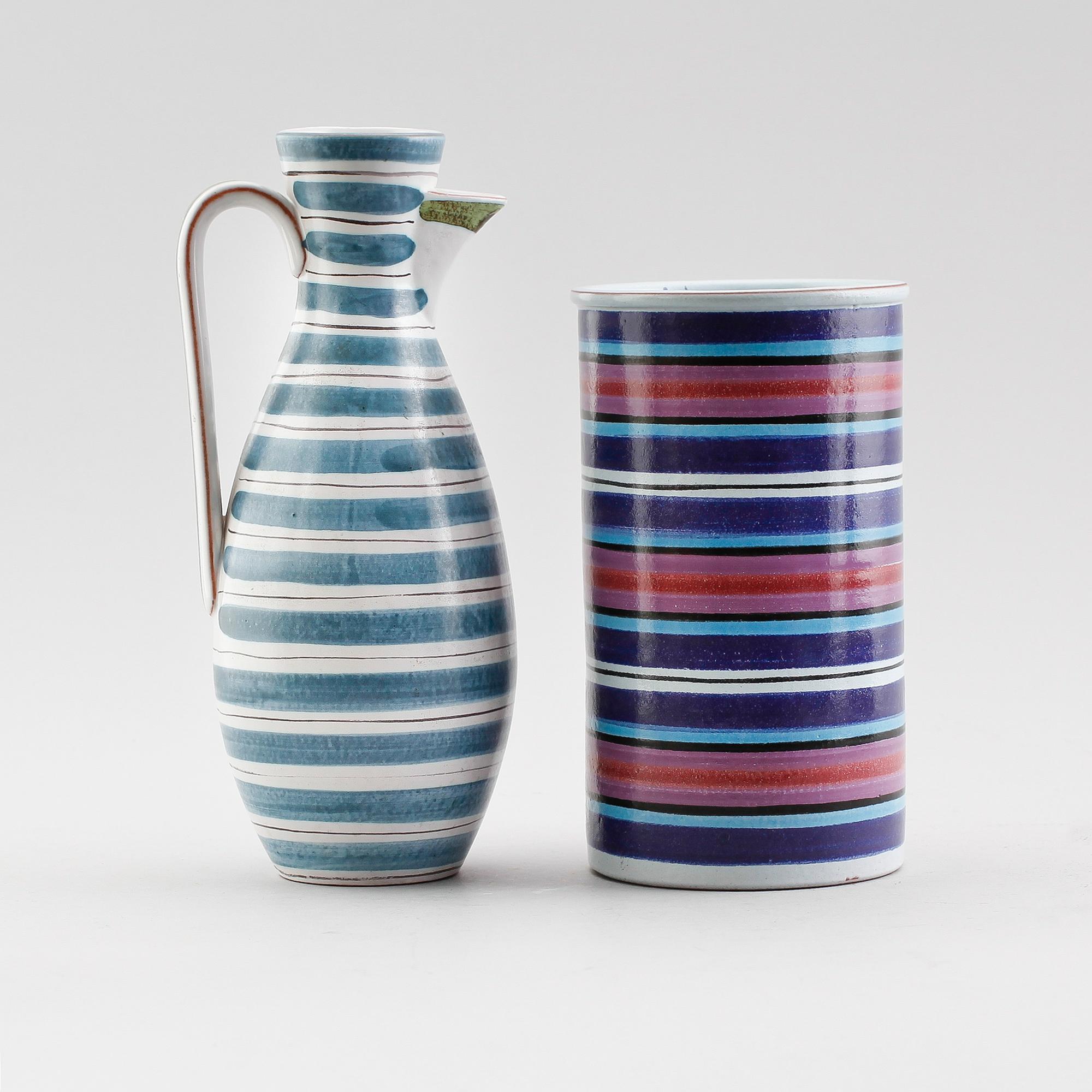 KANNA SAMT VAS, fajans, Stig Lindberg, Gustavsbergs studiohand.