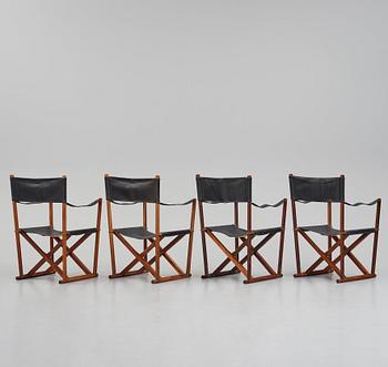 Mogens Koch, four 'MK16' folding chairs, Denmark 1960s.
