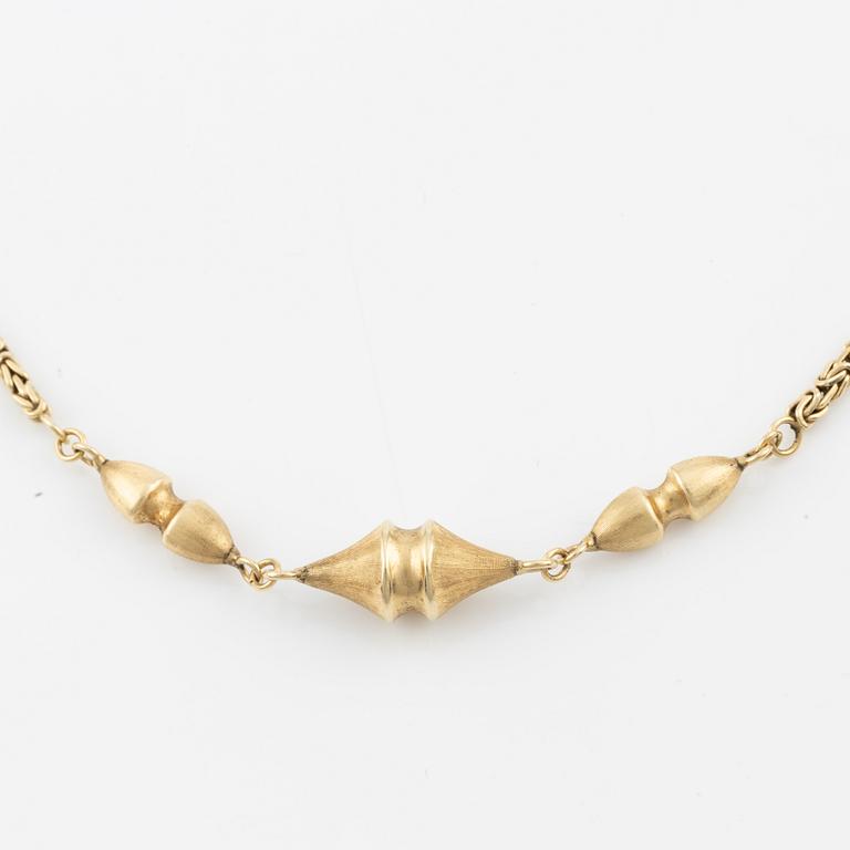 Collier, delvis kejsarlänk, 14K guld, Italien.