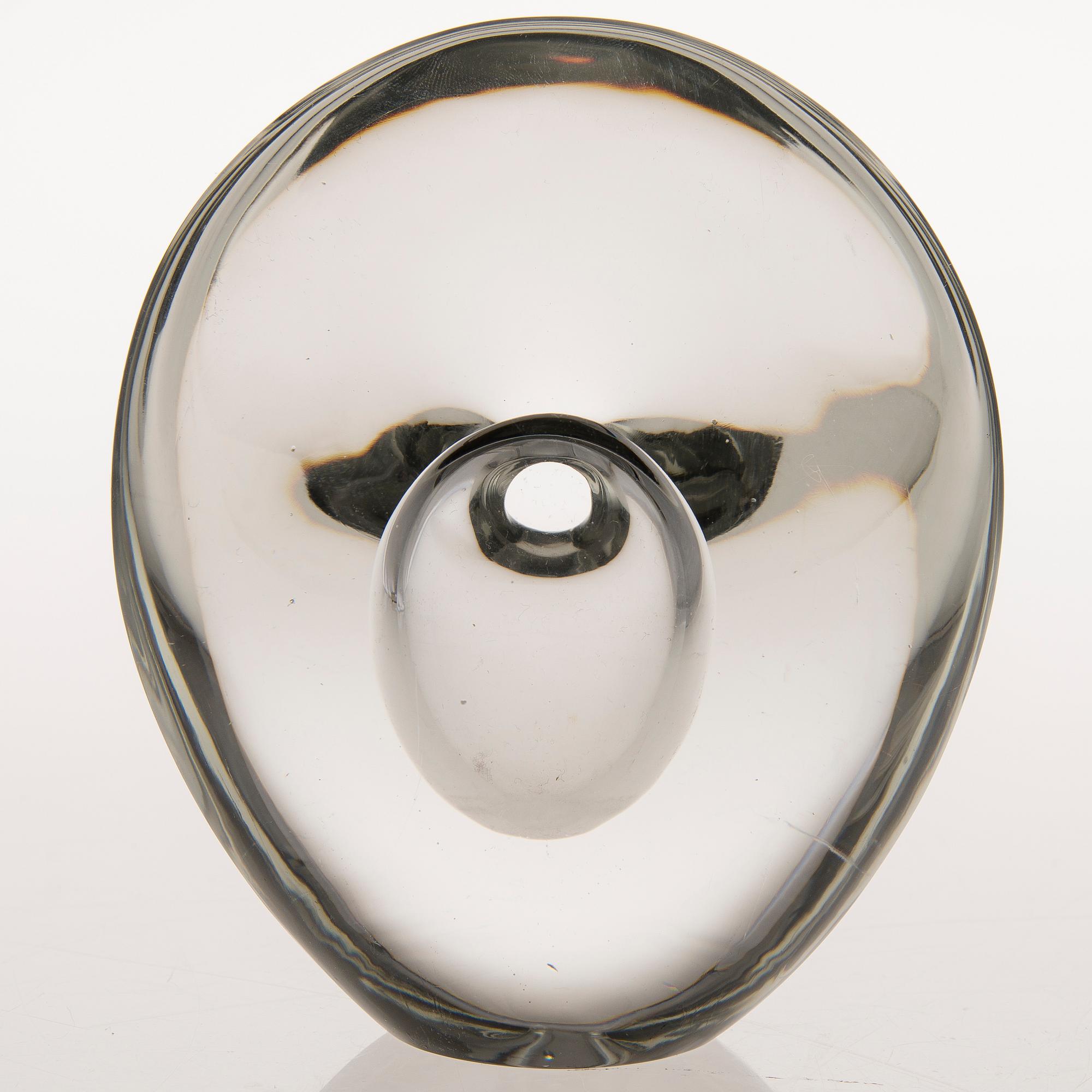 Timo Sarpaneva, A 'Sitting bird' glass sculpture, signed  Timo Sarpaneva-Iittala -55.