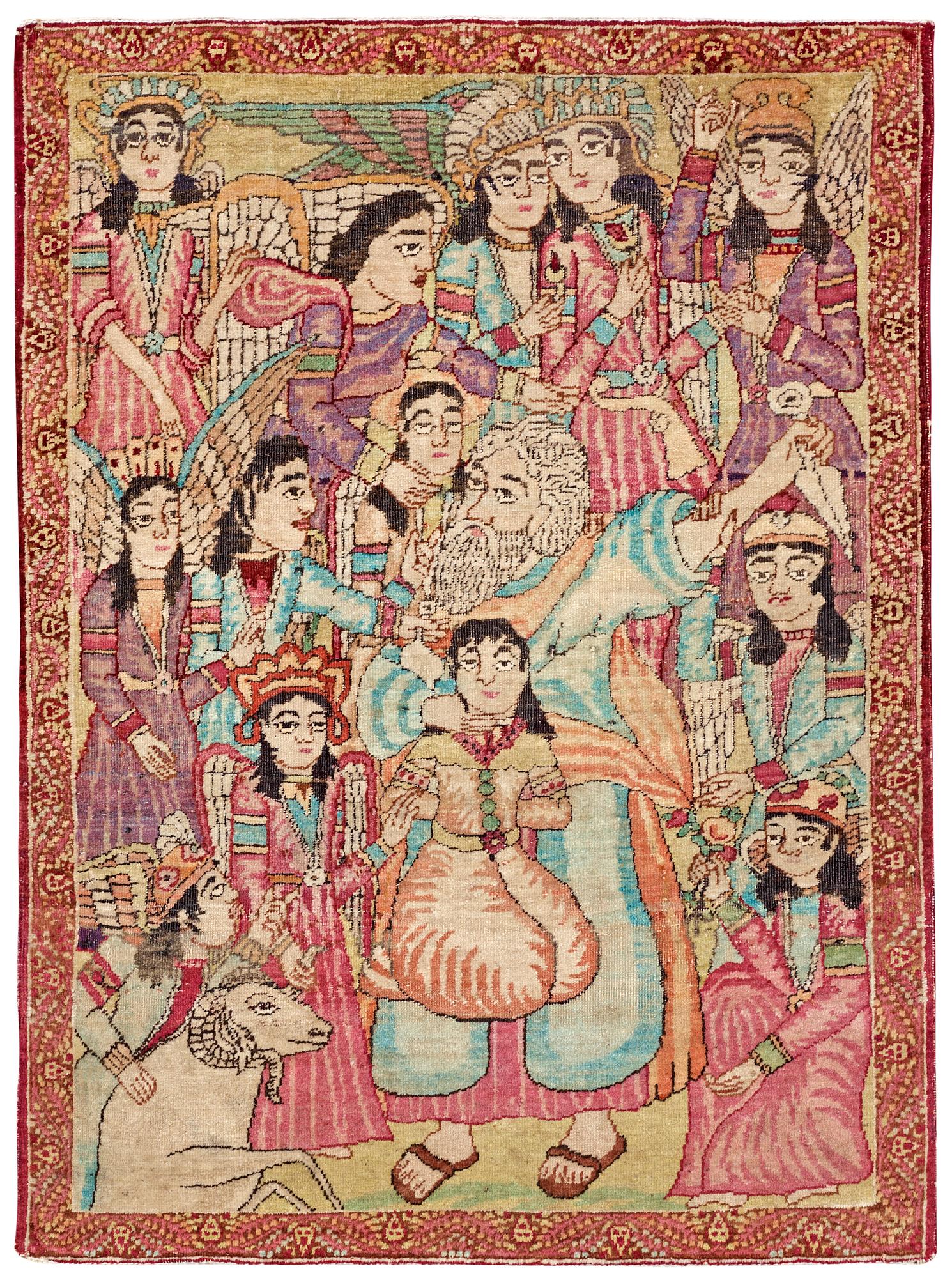 SEMIANTIK KIRMAN LAVER FIGURAL. 83,5 x 64 cm.