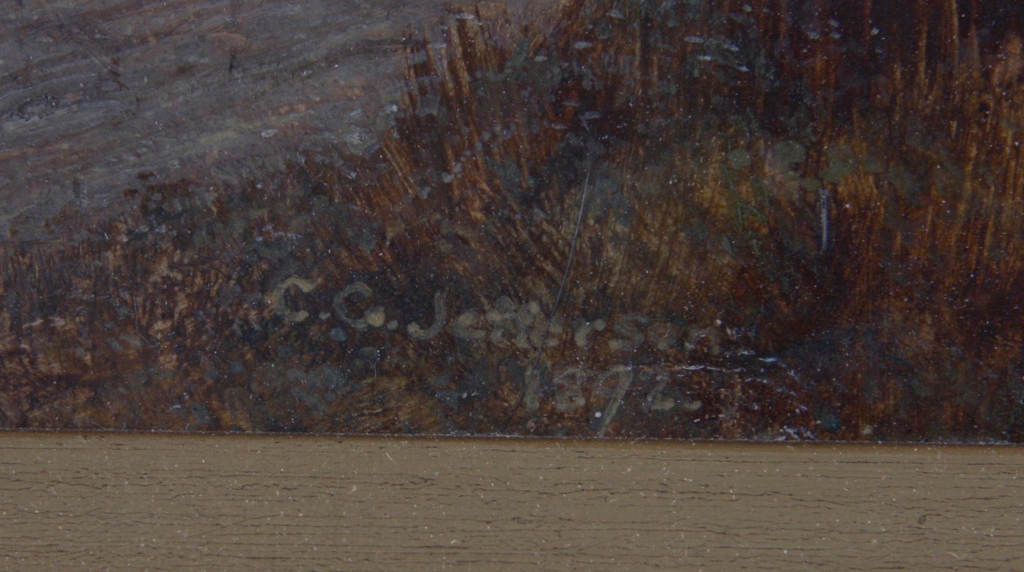 JEFFERSON, CHARLES GEORGE, olja på pannå, sign CG Jefferson o dat 1892.