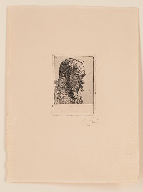 Carl Larsson, CARL LARSSON, etching, 1896 (edition maximum 15 copies), signed in pencil.