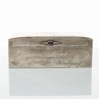 CG Hallberg, cigarrskrin, silver, Stockholm 1905.