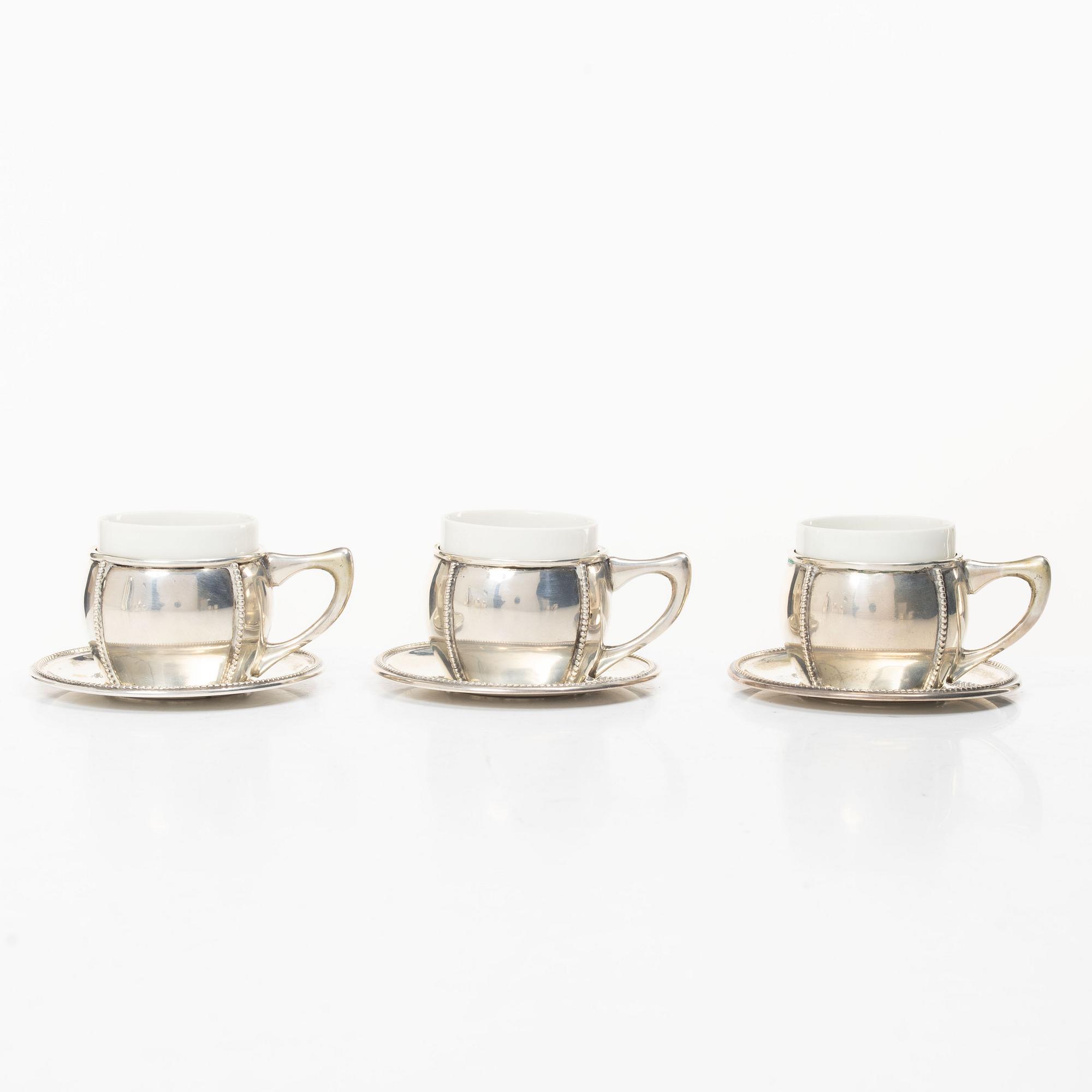 A seven piece silver coffee set, Germany.