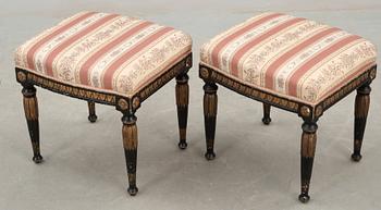 A pair of late Gustavian circa 1800 stools.